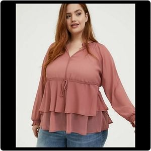Torrid Crinkle Chiffon Blouse